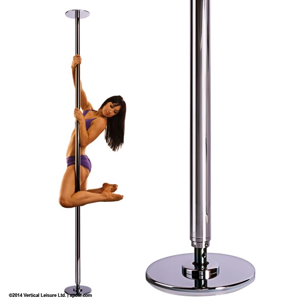 x-pole sport girl dancing on strip pole striptease