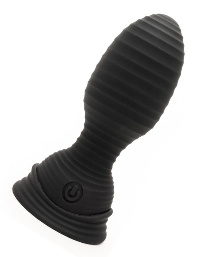 Black VIP Vibrating Inflatable Remote Control Butt Plug