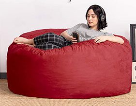 affordable red bean bag suede polyester water resistant