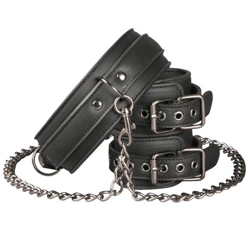 Easy Toys Faux Leather Collar with Handcuffs