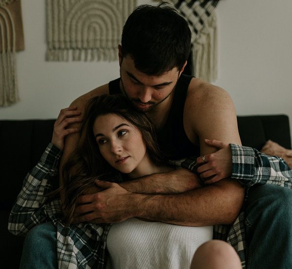 Cuddling couple