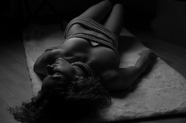 Tied up woman